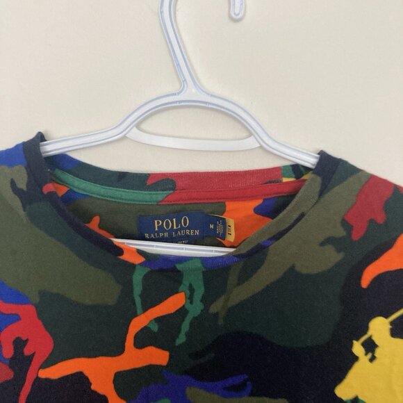 Polo Ralph Lauren Big Pony Camo AOP Shirt Size M Classic Fit Colorful - Picture 2 of 6